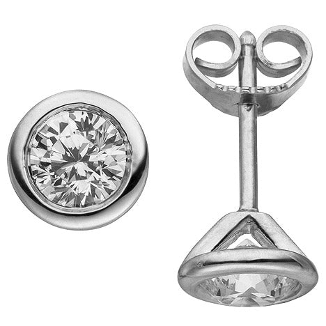 Ohrstecker rund 585 Gold Weißgold 2 Diamanten Brillanten 1 00 ct. Ohrringe Unkategorisiert online kaufen