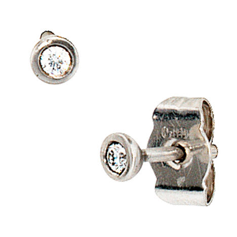 Ohrstecker rund 950 Platin matt 2 Diamanten Brillanten Ohrringe Platinohrringe Unkategorisiert online kaufen