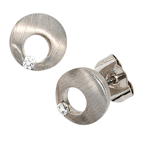 Ohrstecker rund 950 Platin mattiert 2 Diamanten Brillanten 0 07ct. Ohrringe Unkategorisiert online kaufen
