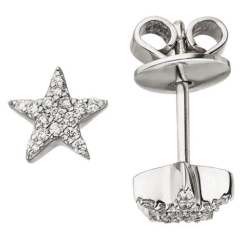 Ohrstecker Stern 585 Weißgold 32 Diamanten Brillanten Ohrringe Sternohrstecker Unkategorisiert online kaufen