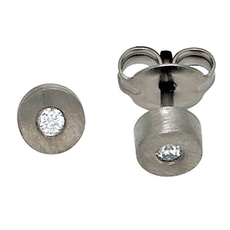 Ohrstecker Titan mattiert 2 Diamanten Brillanten 0 06ct. Ohrringe Unkategorisiert online kaufen