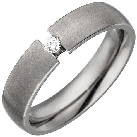 Partner Ring aus Titan 1 Diamant Brillant 0 05ct. Partnerring Titanring matt - 50 Unkategorisiert online kaufen