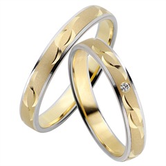 Rauschmayer Eheringe Gelb-Weißgold 3,5 mm, 1 Brillant 0,01 ct Unkategorisiert online kaufen