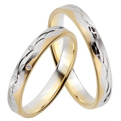 Rauschmayer Eheringe Gelb-Weißgold 3,5 mm, 3 Brillanten ca. 0,15 ct Unkategorisiert online kaufen