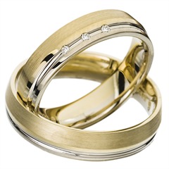 Rauschmayer Elements Trauringe 5 mm aus Gelb- und Weißgold mit 3 Brillanten, ca. 0,03 ct Unkategorisiert online kaufen