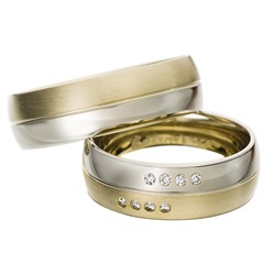 Rauschmayer Elements Trauringe 7 mm aus Gelb- und Weißgold mit 8 Brillanten, ca. 0,08 ct W/SI Unkategorisiert online kaufen