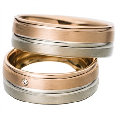 Rauschmayer Elements Trauringe 7 mm Rosé-/Weißgold mit 0,01 ct Brillant Unkategorisiert online kaufen