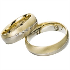 Rauschmayer Elements Trauringe aus Gelb- und Weißgold, 6 mm, mit 5 Brillanten (0,05 ct) Unkategorisiert online kaufen