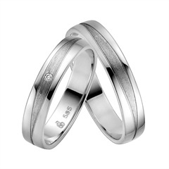 Rauschmayer Pair 2 Eheringe 4 mm aus Weißgold mit Brillant Unkategorisiert online kaufen