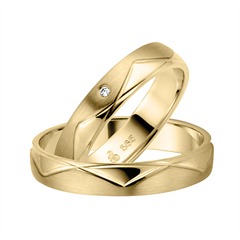 Rauschmayer Pair 2 Eheringe 4 mm Gelbgold, 1 Brillant 0,10 ct Unkategorisiert online kaufen