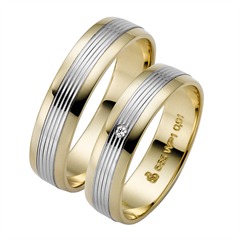 Rauschmayer Pair 2 Trauringe 5 mm Gelb-/Weißgold mit Brillant Unkategorisiert online kaufen