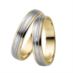 Rauschmayer Pair 2 Trauringe Gelb-/Weißgold 4 mm, 1 Brillant ca. 0,01 ct Unkategorisiert online kaufen