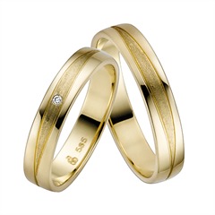 Rauschmayer Pair 2 Trauringe Gelbgold 4 mm, 1 Brillant 0,01 ct Unkategorisiert online kaufen