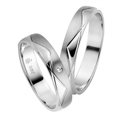 Rauschmayer Pair 2 Trauringe Weißgold, 4 mm, Brillant 0,01 ct Unkategorisiert online kaufen