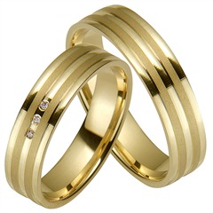 Rauschmayer Pair Eheringe 5 mm Gelbgold, 3 Brillanten 0,01 ct Unkategorisiert online kaufen