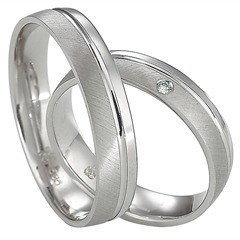 Rauschmayer Pair Trauringe 4,5 mm Weißgold, 1 Brillant 0,02 ct Unkategorisiert online kaufen