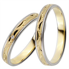 Rauschmayer Trauringe 3,5 mm Gelb-Weißgold mit 0,01 ct Brillant Unkategorisiert online kaufen