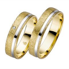 Rauschmayer Trauringe 5 mm Gelb-/Weißgold, 1 Brillant ca. 0,01 ct, Wesselton, Piqué II Unkategorisiert online kaufen