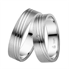 Rauschmayer Trauringe Pair 2 Weißgold 5 mm mit Brillant 0,01 ct SI/W Unkategorisiert online kaufen