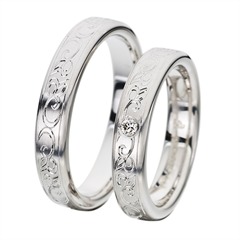 Rauschmayer Weißgold-Eheringe 4,5 mm mit 1 Brillant ca. 0,05 ct Unkategorisiert online kaufen