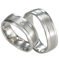 Rauschmayer Weißgold-Eheringe 6 mm, Brillant 0,02 ct W/SI Unkategorisiert online kaufen