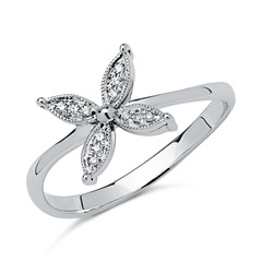 Ring 585er Weißgold Blume 12 Diamanten Unkategorisiert online kaufen
