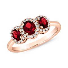 Ring aus Roségold mit Rubinen und Brillanten, lab-grown Unkategorisiert online kaufen