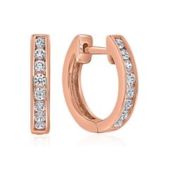 Roségold Ohrringe für Damen mit Brillanten, Lab Grown
