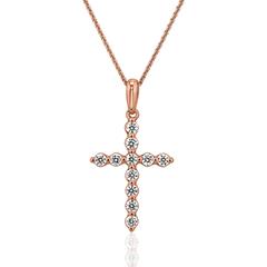 Roségoldene Damenkette Kreuz mit lab grown Diamanten Unkategorisiert online kaufen