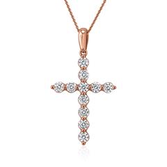 Roségoldene Kreuzkette mit Diamanten für Damen Unkategorisiert online kaufen