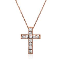 Roségoldene Kreuzkette mit lab grown Diamanten Unkategorisiert online kaufen
