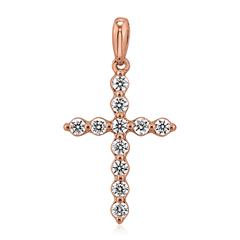 Roségoldener Kreuzanhänger mit Diamanten für Damen Unkategorisiert online kaufen