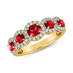 Rubin Ring aus Gelbgold mit laborgezüchteten Brillanten Unkategorisiert online kaufen