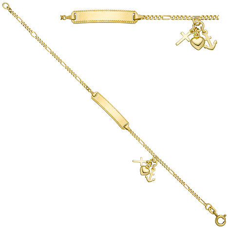 Schildband 925 Silber gold vergoldet diamantiert 16 cm Armband Unkategorisiert online kaufen
