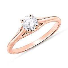 Solitärring aus 14K Roségold mit Diamant