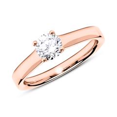 Solitärring aus 18K Roségold mit Diamant 0,50 ct.