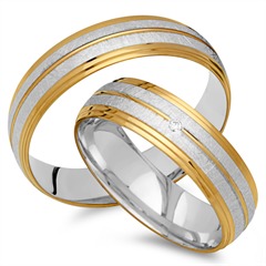 Trauringe 333er Gelb- Weissgold mit Brillant Unkategorisiert online kaufen