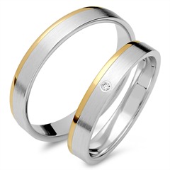 Trauringe 333er Gelb- Weissgold mit Brillant Unkategorisiert online kaufen
