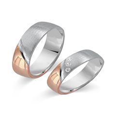 Trauringe 333er Weiss- Rotgold 3 Brillanten Unkategorisiert online kaufen