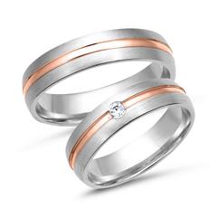 Trauringe 333er Weiss- Rotgold mit Brillant Unkategorisiert online kaufen
