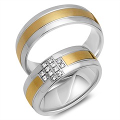 Trauringe 585er Gelb- Weissgold 12 Diamanten Unkategorisiert online kaufen