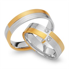 Trauringe 585er Gelb- Weissgold 2 Brillanten Unkategorisiert online kaufen