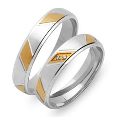 Trauringe 585er Gelb- Weissgold 2 Diamanten Unkategorisiert online kaufen
