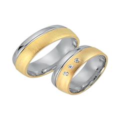 Trauringe 585er Gelb- Weissgold 3 Brillanten Unkategorisiert online kaufen