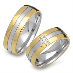 Trauringe 585er Gelb- Weissgold 3 Brillanten Unkategorisiert online kaufen