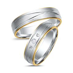 Trauringe 585er Gelb- Weissgold 3 Diamanten Unkategorisiert online kaufen