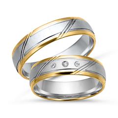 Trauringe 585er Gelb- Weissgold 3 Diamanten Unkategorisiert online kaufen