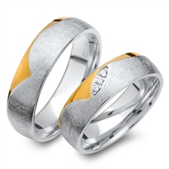 Trauringe 585er Gelb- Weissgold 3 Diamanten Unkategorisiert online kaufen
