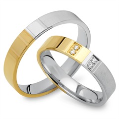 Trauringe 585er Gelb- Weissgold 4 Brillanten Unkategorisiert online kaufen