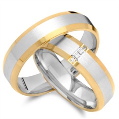Trauringe 585er Gelb- Weissgold 4 Diamanten Unkategorisiert online kaufen